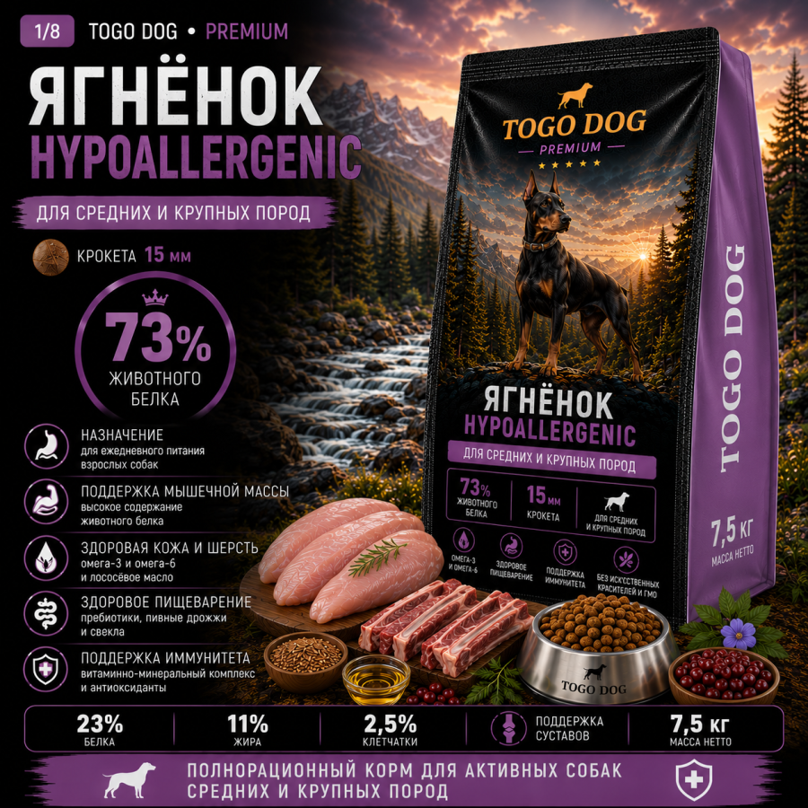 Ягнёнок 7,5 кг Hypo