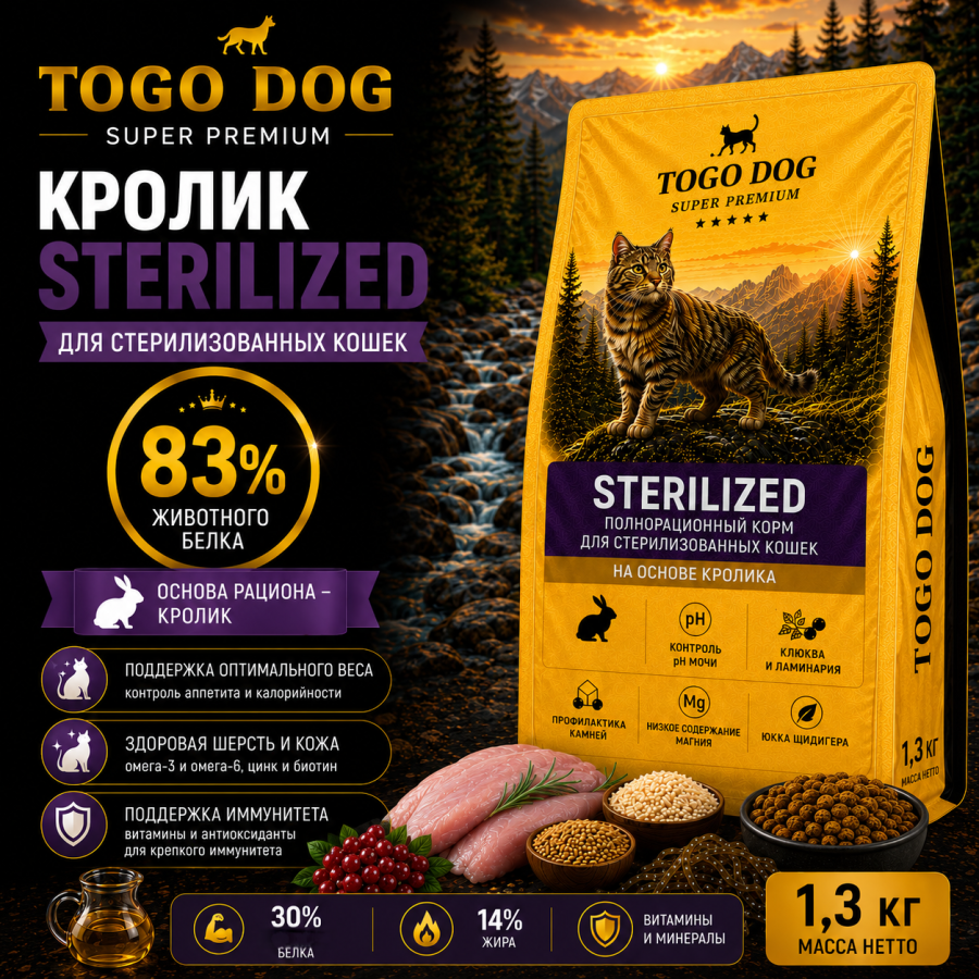 Кролик 1,3 кг Sterilized