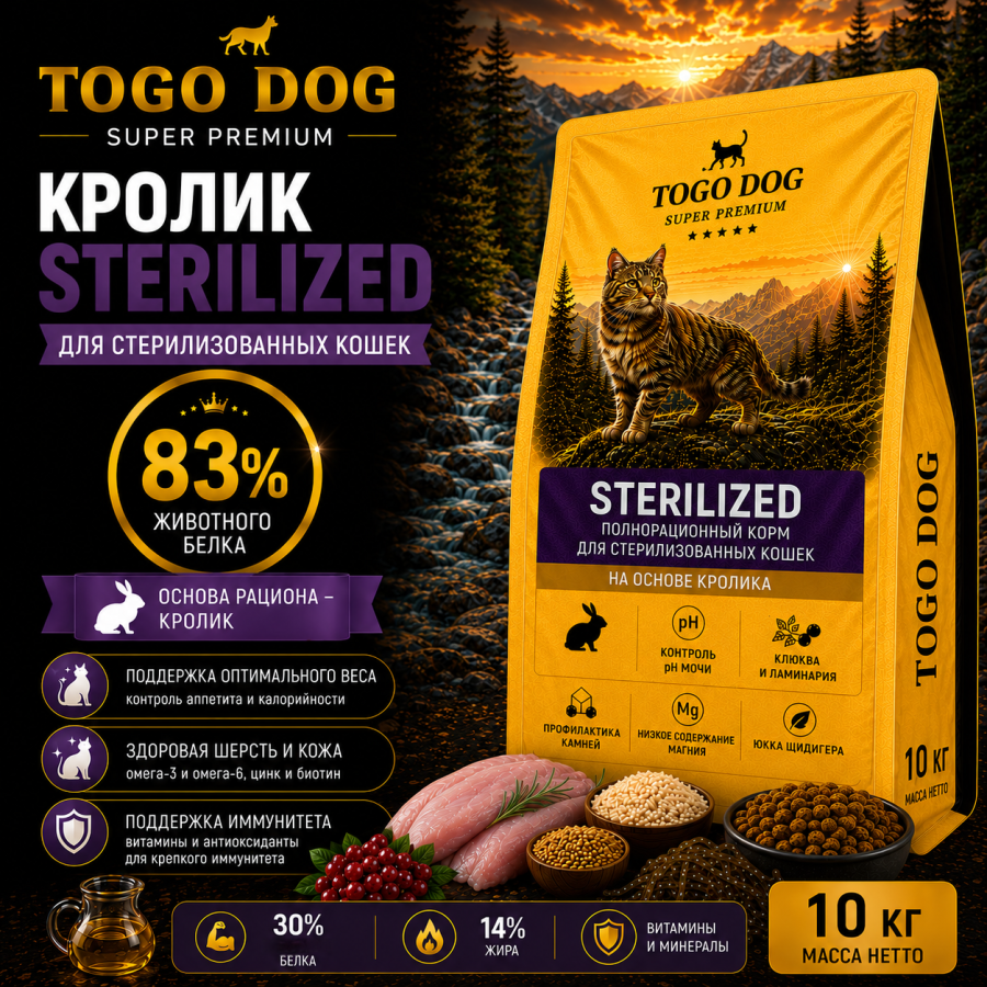 Кролик 10 кг Sterilized